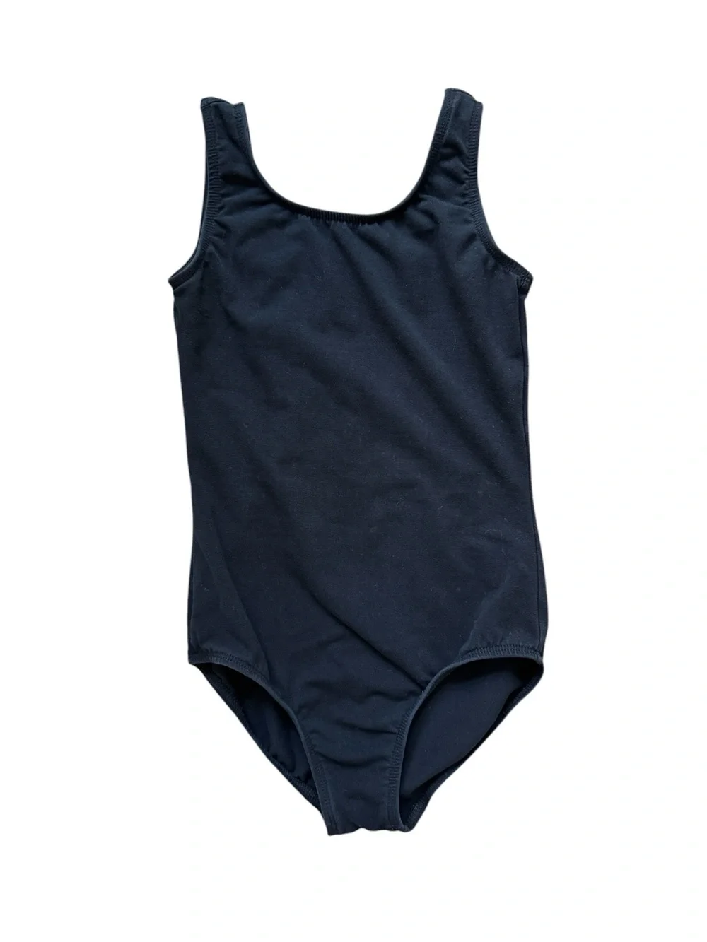 Motionwear Classic Cotton Tank Leotard, Black, Girls Medium